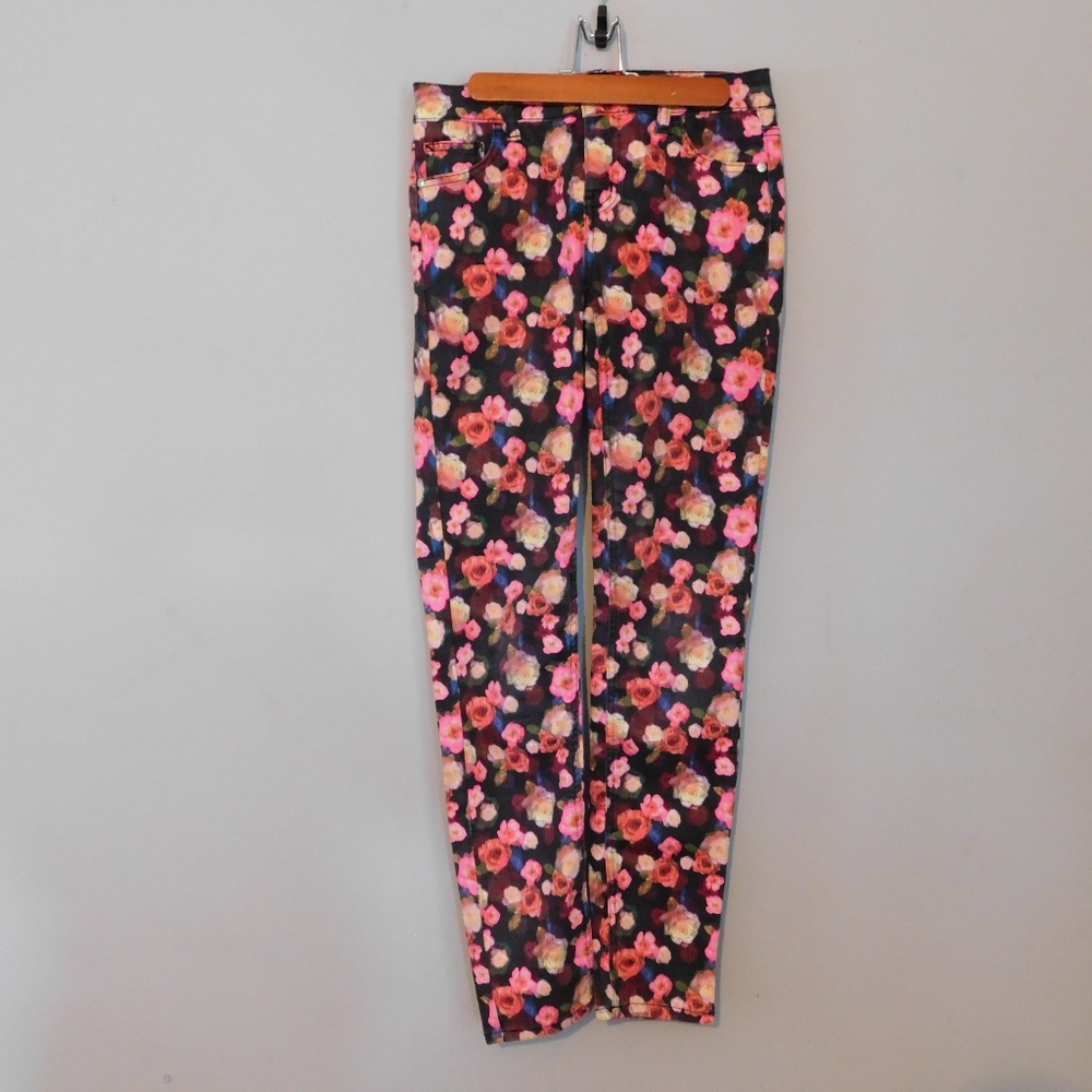 Justice jeans skinny stretch floral 16